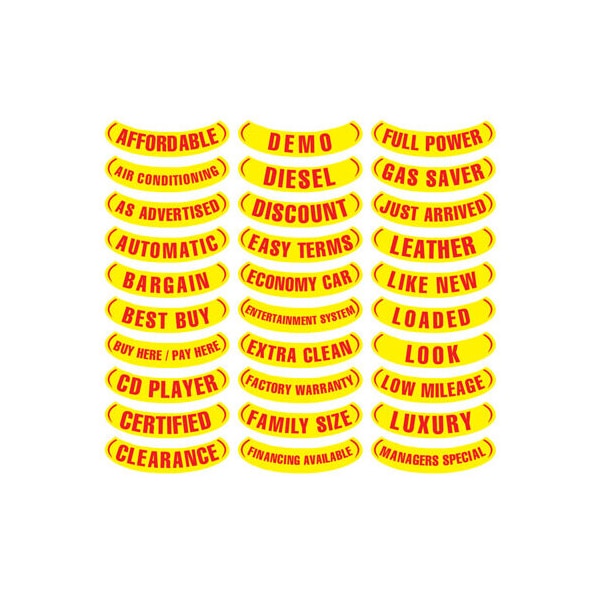Ez Line Red & Yellow E-Z Reverse Arch Slogan: 6 Cylinder Pk